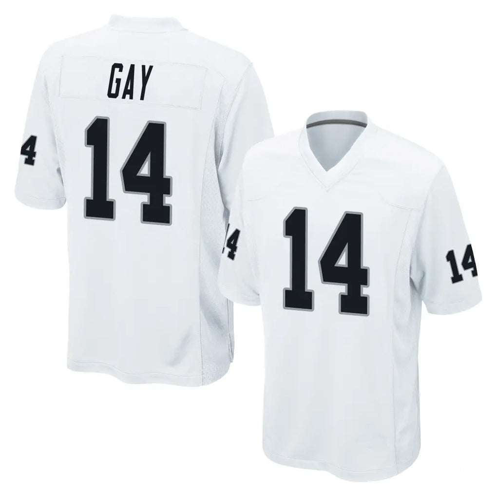 Johmsee LV.Raiders #14 Matt Gay Player White Home Game Stitched Jerseys