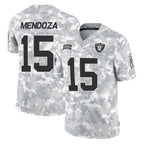 Johmsee LV.Raiders #15 Fernando Mendoza Player Arctic Camo Salute To Service Limited Game Stitched Jerseys
