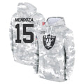 Johmsee LV.Raiders #15 Fernando Mendoza Player Arctic Camo Salute to Service Hoodies Limited Game Stitched Jerseys