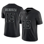 Johmsee LV.Raiders #15 Fernando Mendoza Player Black Reflective Limited Game Stitched Jerseys
