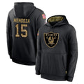 Johmsee LV.Raiders #15 Fernando Mendoza Player Black Salute to Service Hoodies Limited Game Stitched Jerseys