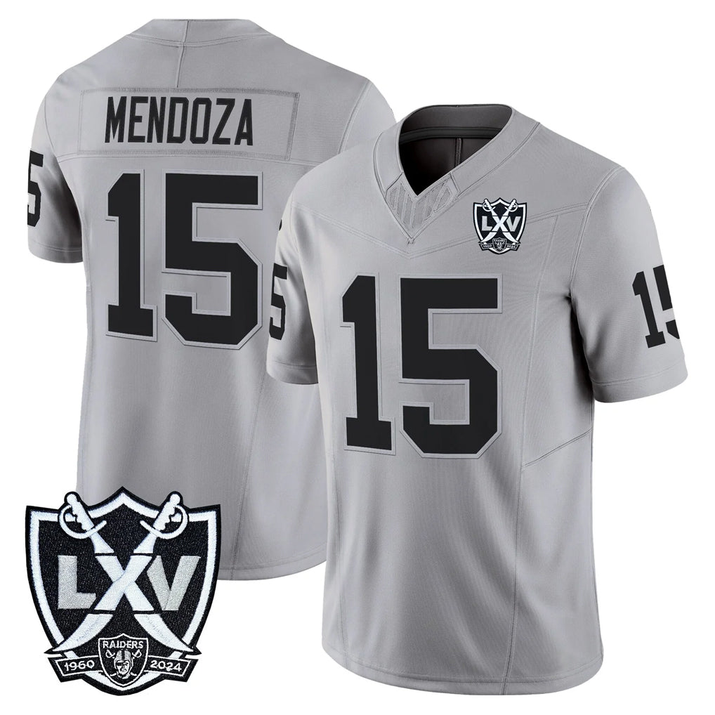 Johmsee LV.Raiders #15 Fernando Mendoza Player Gray 2026 Vapor Limited Home Game Stitched Jerseys