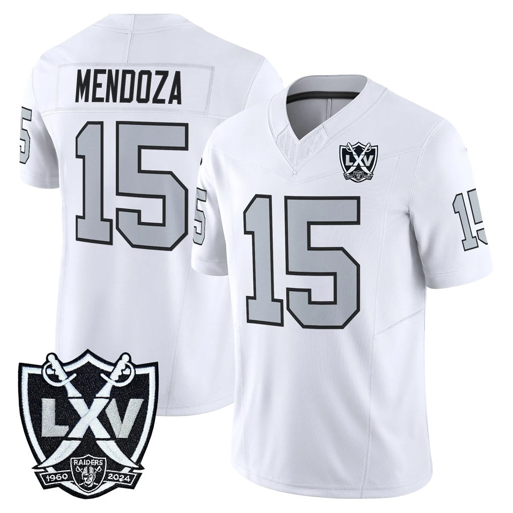 Johmsee LV.Raiders #15 Fernando Mendoza Player White 2026 Vapor Limited Home Game Stitched Jerseys