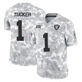 Johmsee LV.Raiders #1 Tre Tucker Player Arctic Camo Salute To Service Limited Game Stitched Jerseys