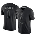 Johmsee LV.Raiders #1 Tre Tucker Player Black Reflective Limited Game Stitched Jerseys