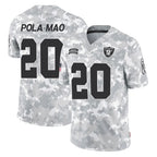Johmsee LV.Raiders #20 Isaiah Pola-Mao Player Arctic Camo Salute To Service Limited Game Stitched Jerseys