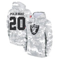 Johmsee LV.Raiders #20 Isaiah Pola-Mao Player Arctic Camo Salute to Service Hoodies Limited Game Stitched Jerseys