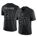 Johmsee LV.Raiders #20 Isaiah Pola-Mao Player Black Reflective Limited Game Stitched Jerseys