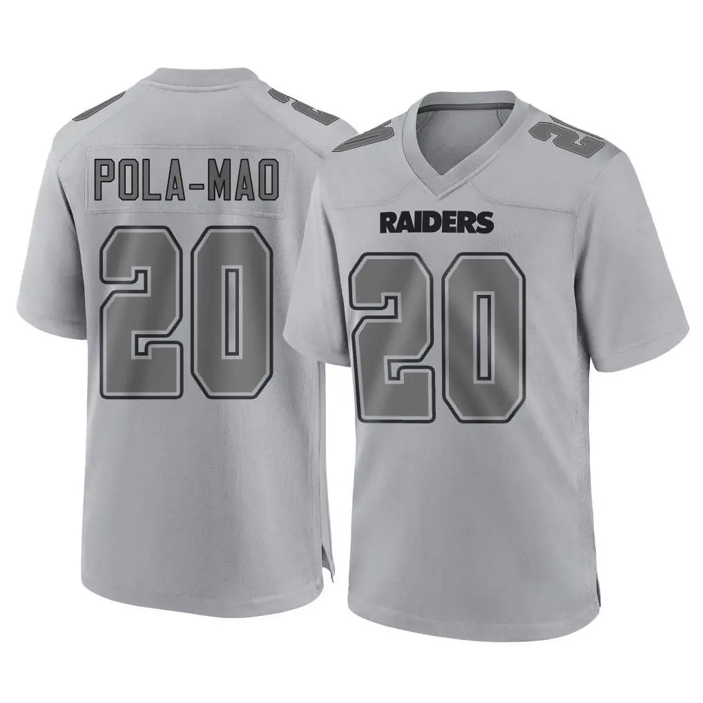 Johmsee LV.Raiders #20 Isaiah Pola-Mao Player Gray Atmosphere Fashion Limited Game Stitched Jerseys