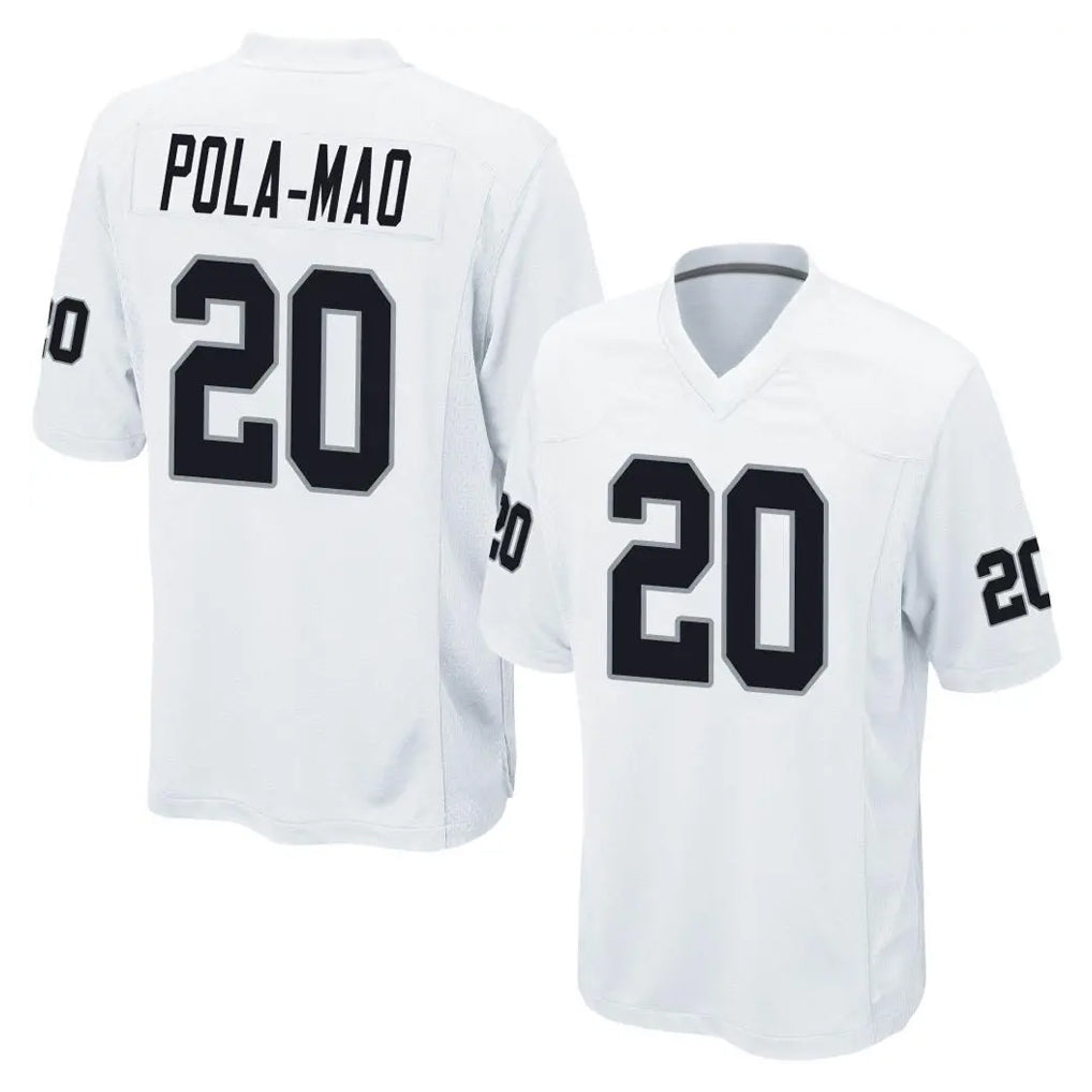 Johmsee LV.Raiders #20 Isaiah Pola-Mao Player White Home Game Stitched Jerseys