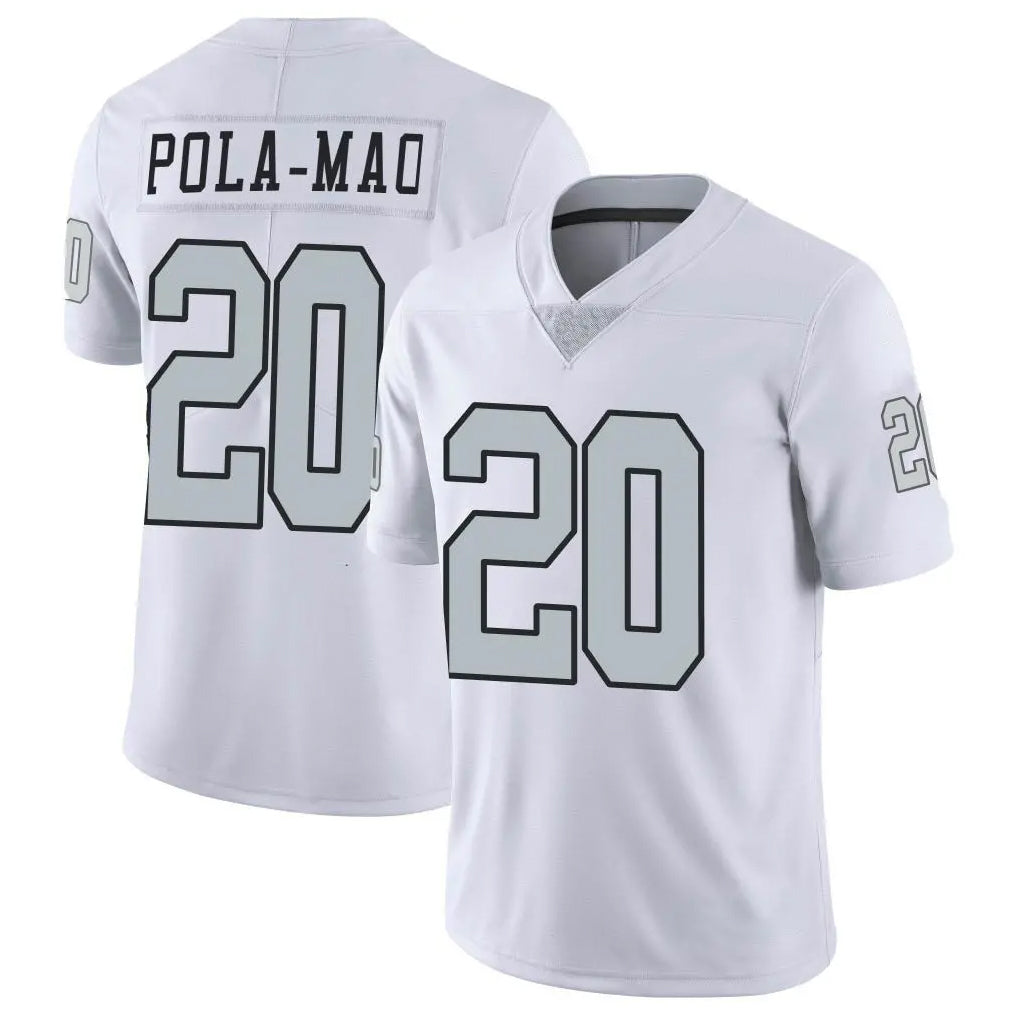 Johmsee LV.Raiders #20 Isaiah Pola-Mao Player White Limited Color Rush Home Game Stitched Jerseys
