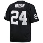 Johmsee LV.Raiders #24 Charles Woodson Mitchell & Ness Black Big & Tall 1998 Retired Player Replica Jersey