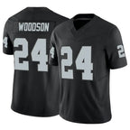 Johmsee LV.Raiders #24 Charles Woodson Player Black Vapor F.U.S.E Limited Stitched Jerseys