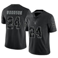Johmsee LV.Raiders #24 Charles Woodson Player RFLCTV Limited Black Stitched Jerseys