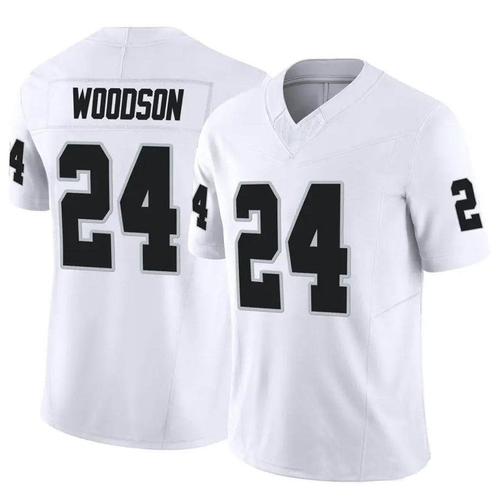 Johmsee LV.Raiders #24 Charles Woodson Player White Vapor F.U.S.E Limited Stitched Jerseys