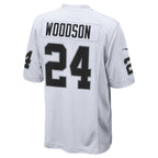 Johmsee LV.Raiders #24 Charles Woodson Player Whtie Home Game  Stitched Jerseys