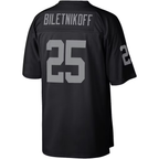 Johmsee LV.Raiders #25 Fred Biletnikoff Mitchell & Ness Black Legacy Replica Jersey