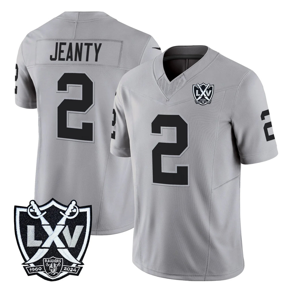 Johmsee LV.Raiders #2 Ashton Jeanty Player Gray 2026 Vapor Limited Home Game Stitched Jerseys