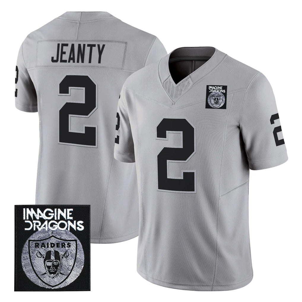 Johmsee LV.Raiders #2 Ashton Jeanty Player Gray Vapor Limited Home Game Stitched Jerseys