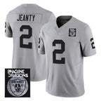 Johmsee LV.Raiders #2 Ashton Jeanty Player Gray Vapor Limited Home Game Stitched Jerseys