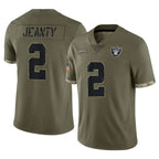 Johmsee LV.Raiders #2 Ashton Jeanty Player Olive Salute To Service Limited Stitched Jerseys