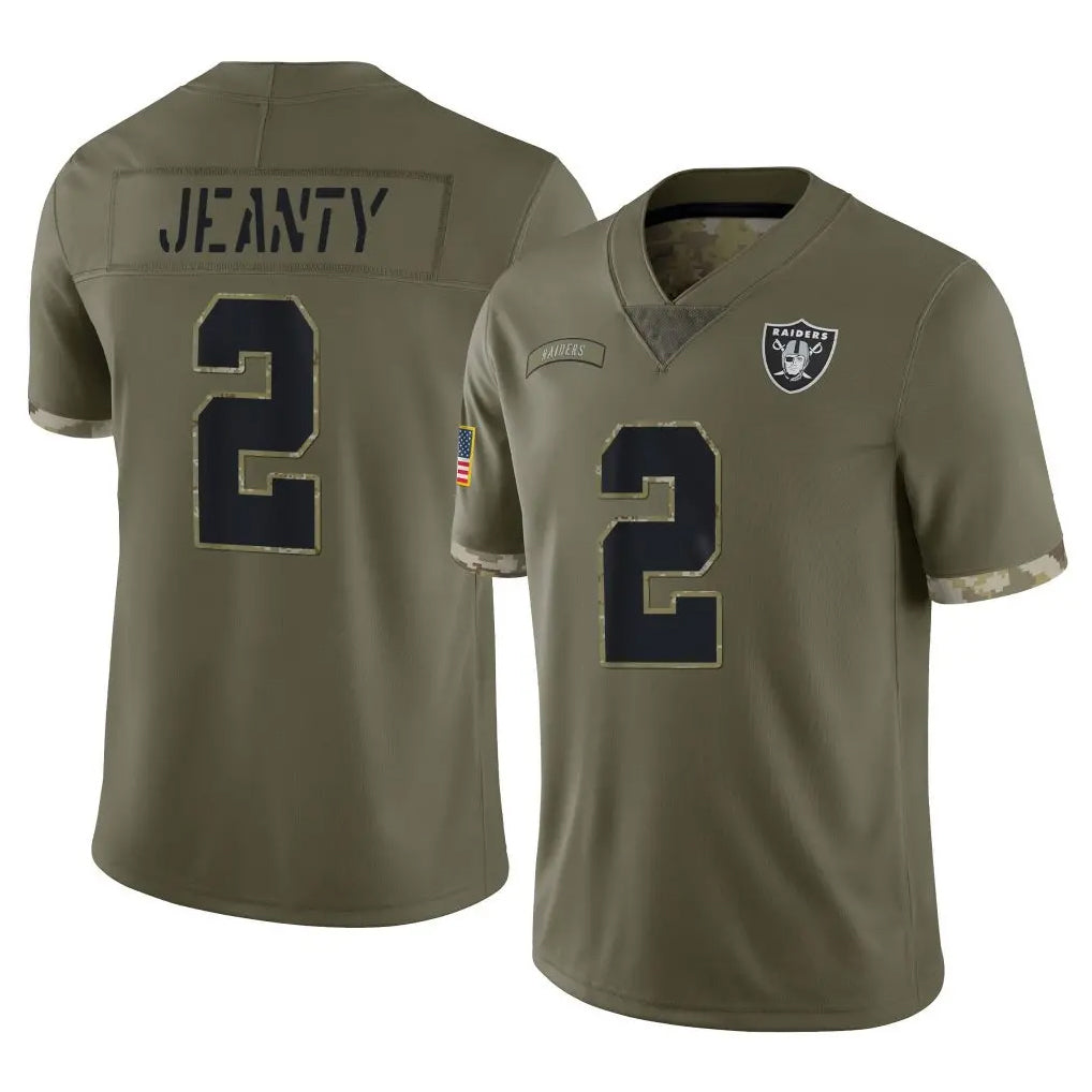Johmsee LV.Raiders #2 Ashton Jeanty Player Olive Salute To Service Limited Stitched Jerseys