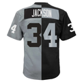 Johmsee LV.Raiders #34  Bo Jackson Mitchell & Ness BlackSilver Big & Tall Split Legacy Retired Player Replica Jersey