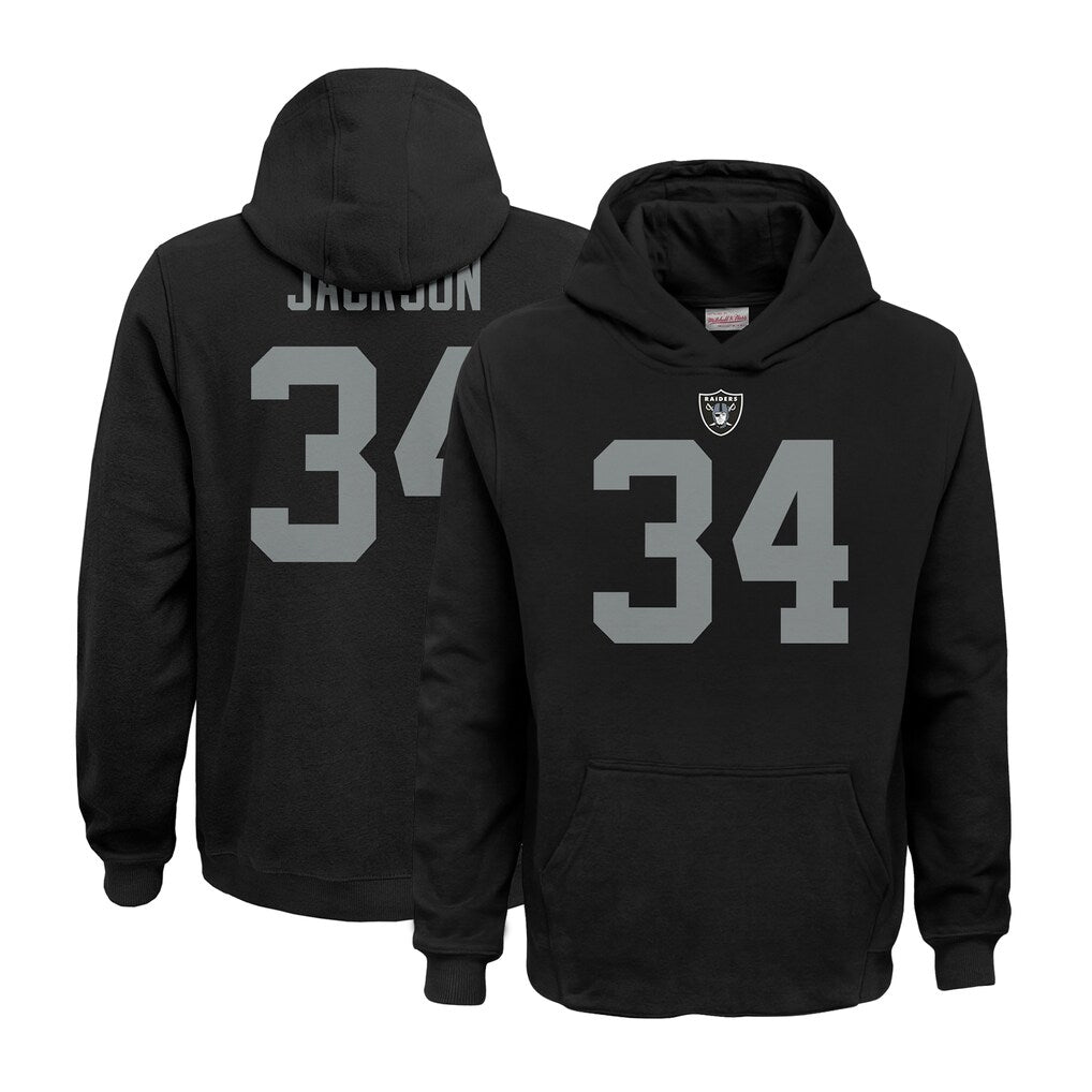 Johmsee LV.Raiders #34 Bo Jackson Player Black Salute to Service Hoodies Stitched Jerseys