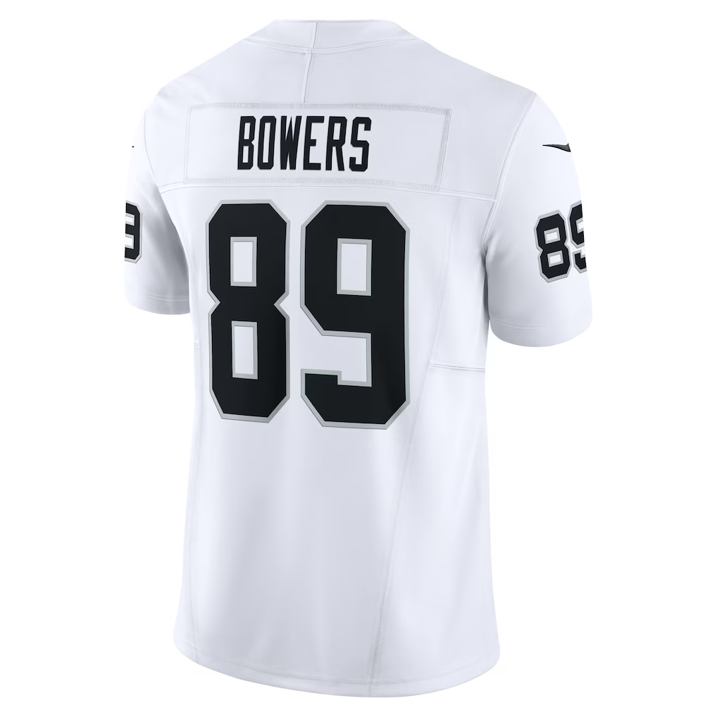 Johmsee LV.Raiders #89 Brock Bowers White Vapor F.U.S.E. Limited Stitched Jerseys