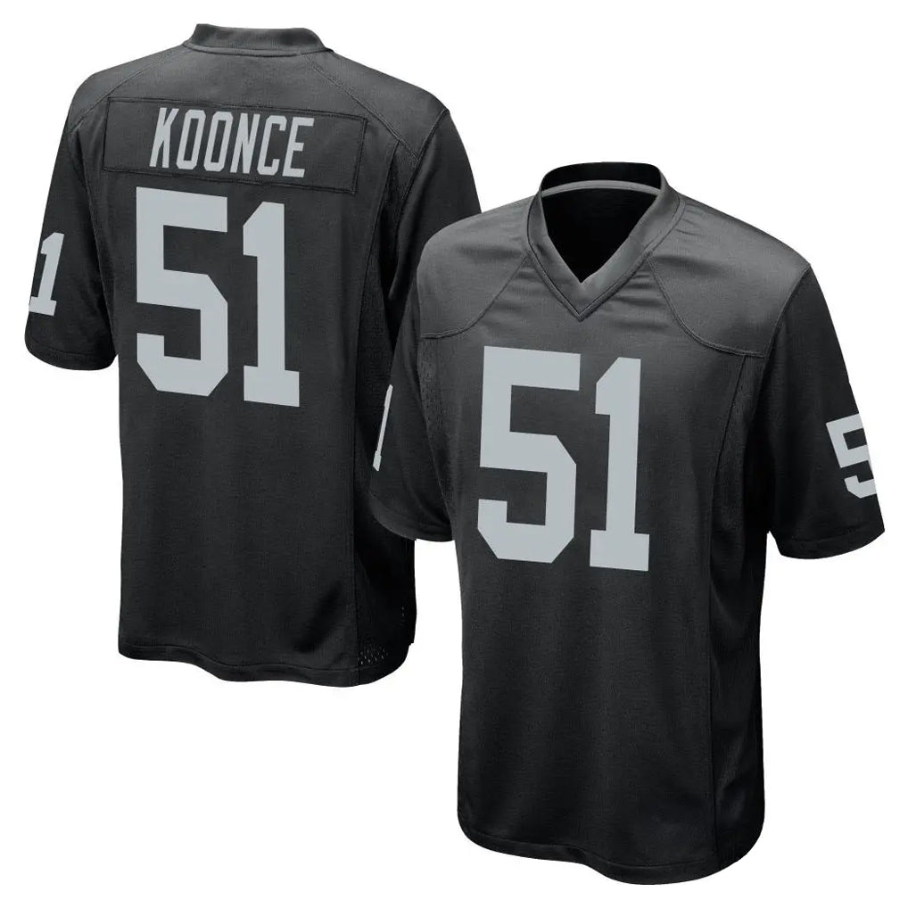 Johmsee LV.Raiders #51 Malcolm Koonce Player Black Home Game Stitched Jerseys