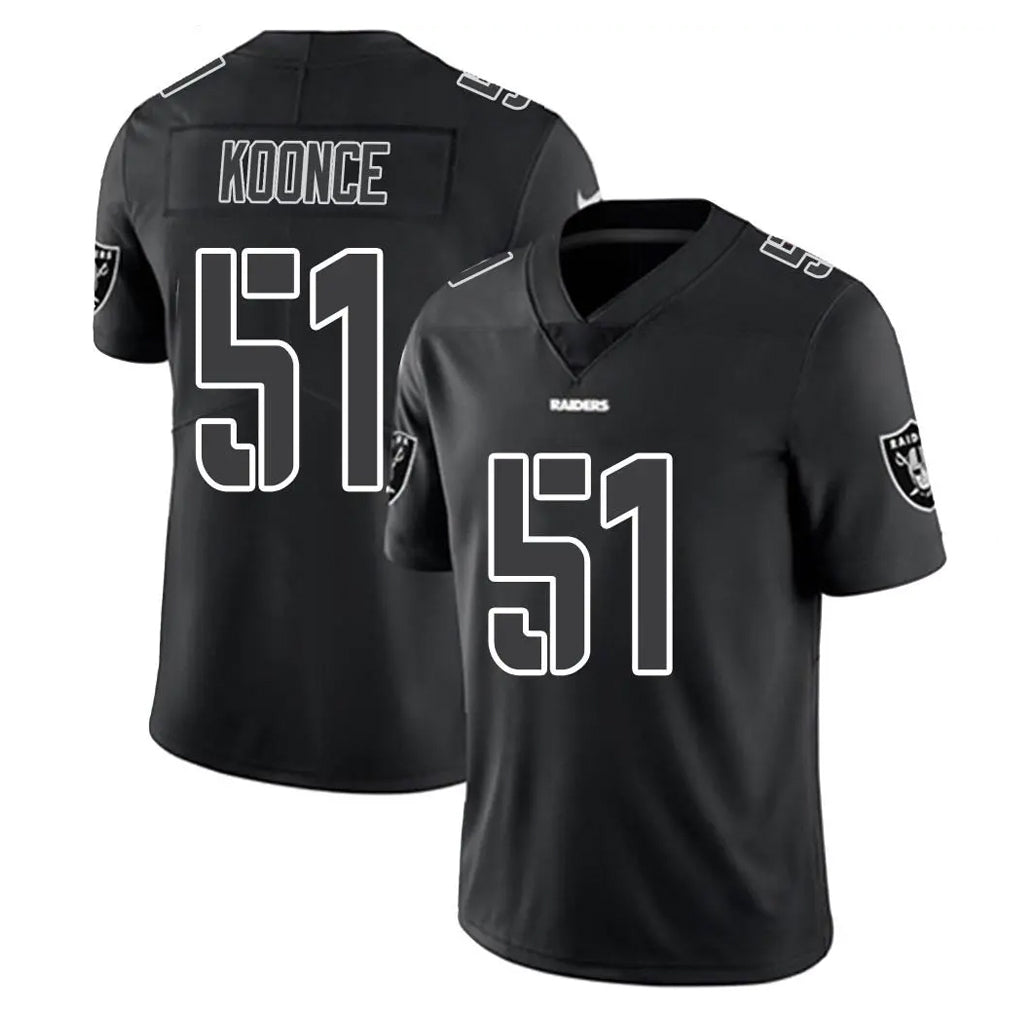 Johmsee LV.Raiders #51 Malcolm Koonce Player Black Limited Black Impact Home Game Stitched Jerseys
