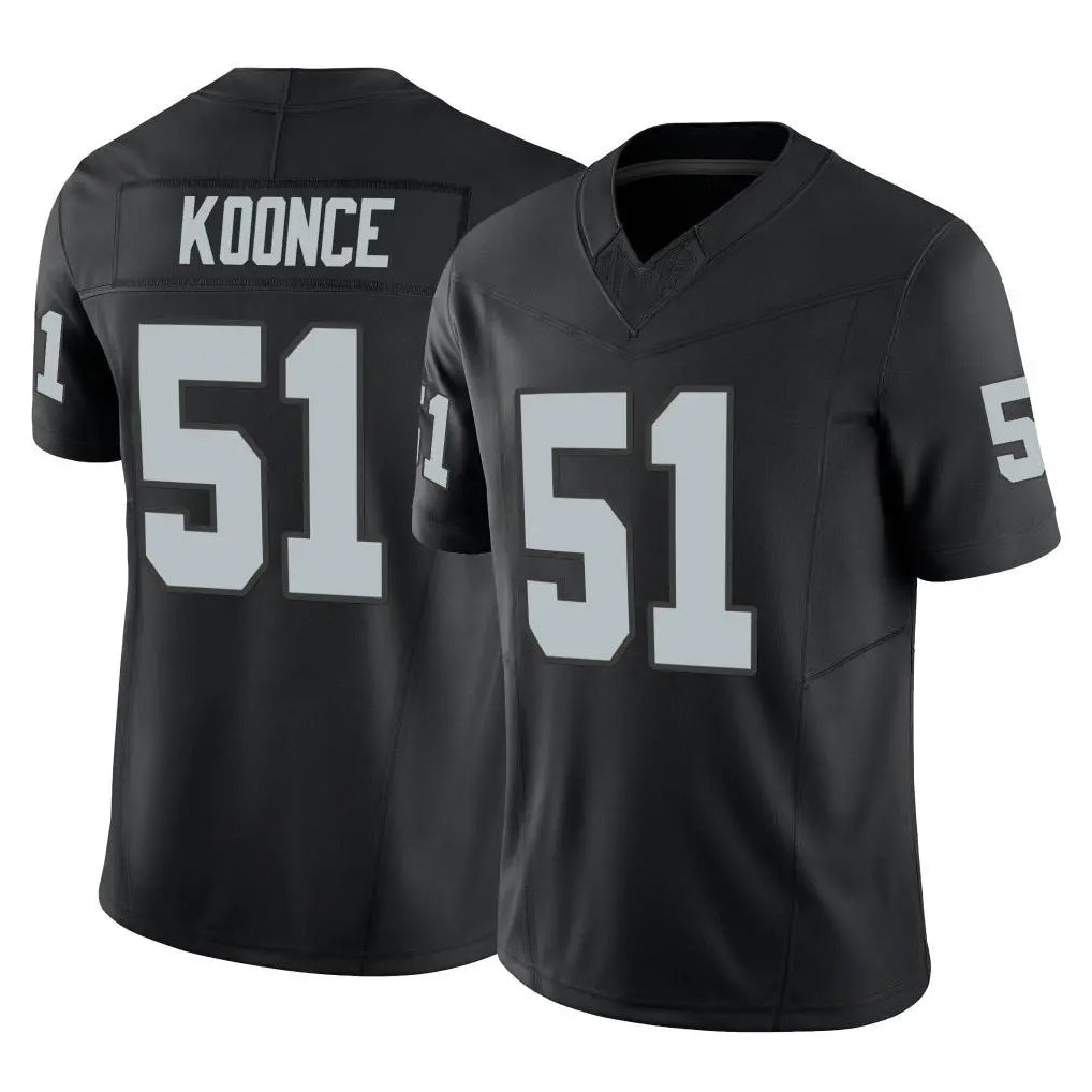 Johmsee LV.Raiders #51 Malcolm Koonce Player Black Limited Vapor F.U.S.E. Home Game Stitched Jerseys