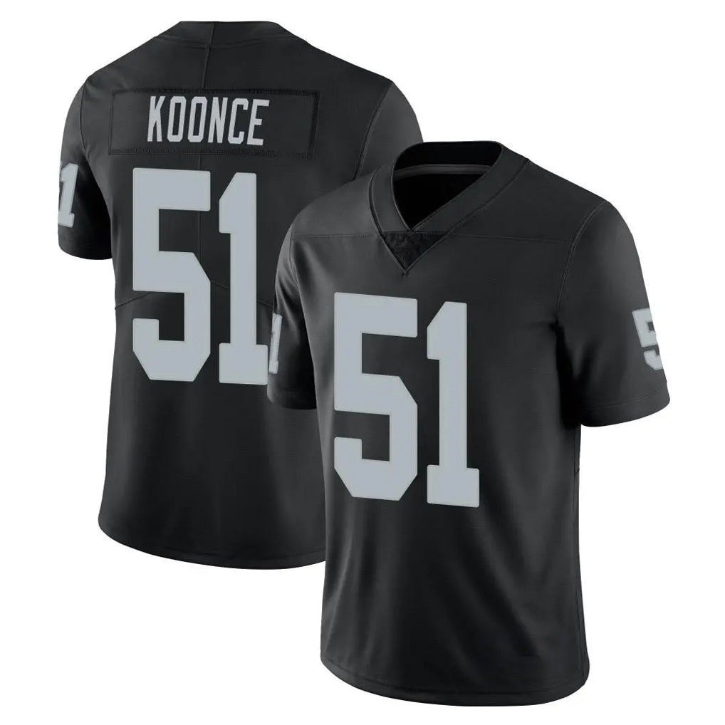 Johmsee LV.Raiders #51 Malcolm Koonce Player Black Limited Vapor Untouchable Home Game Stitched Jerseys