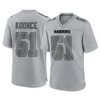Johmsee LV.Raiders #51 Malcolm Koonce Player Gray Atmosphere Fashion Limited Game Stitched Jerseys