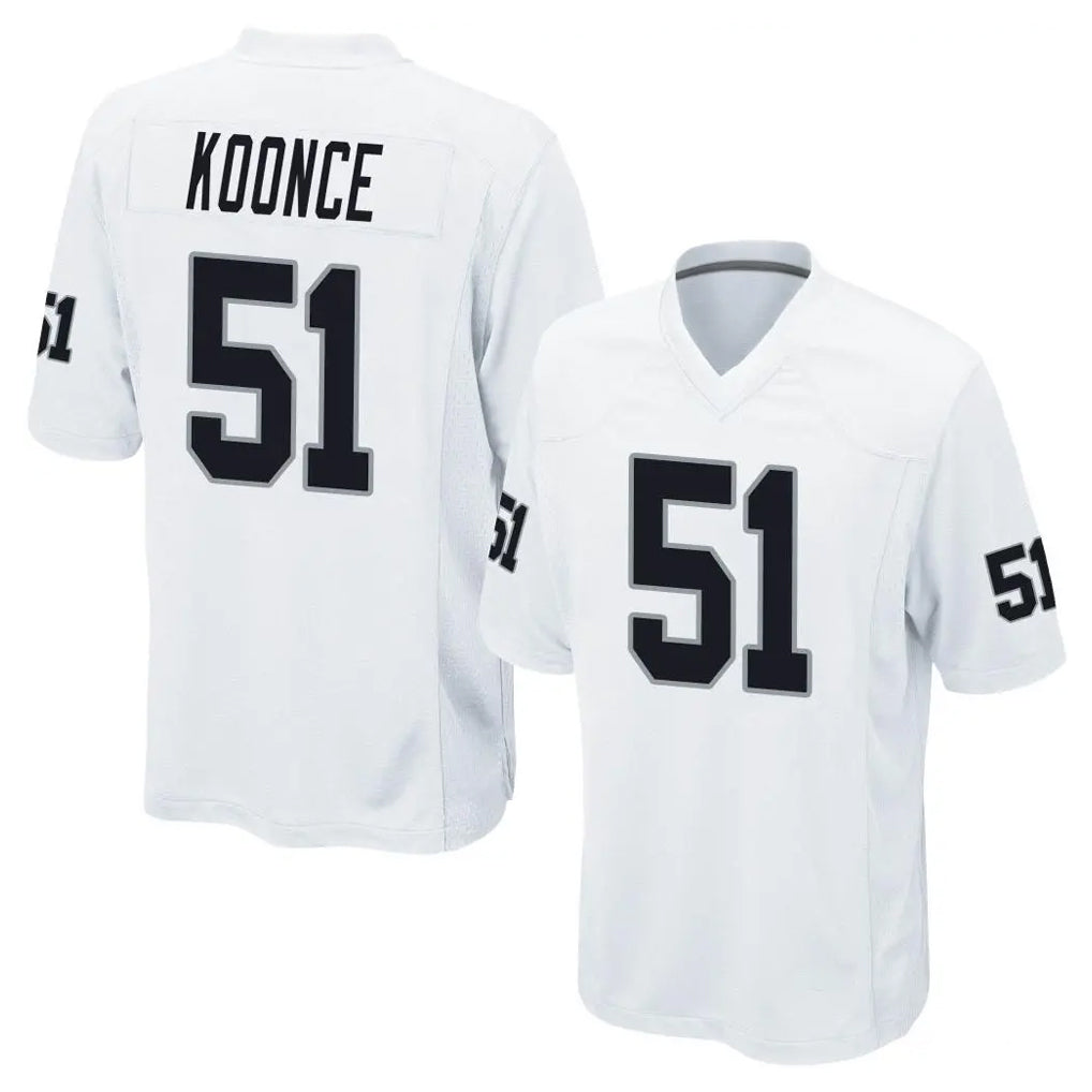 Johmsee LV.Raiders #51 Malcolm Koonce Player White Home Game Stitched Jerseys