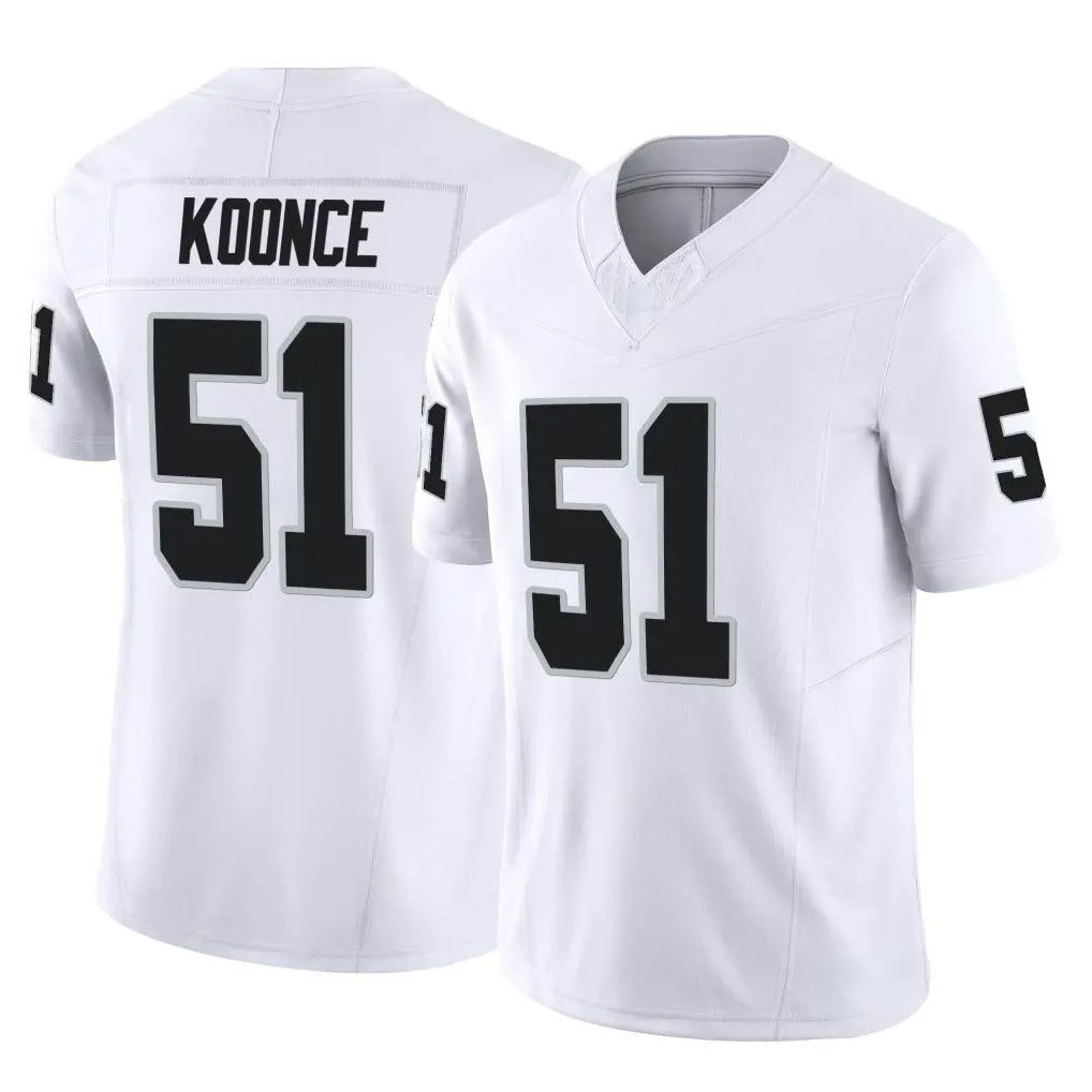 Johmsee LV.Raiders #51 Malcolm Koonce Player White Limited Vapor F.U.S.E. Home Game Stitched Jerseys