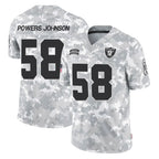 Johmsee LV.Raiders #58 Jackson Powers-Johnson Player Arctic Camo Salute To Service Limited Game Stitched Jerseys
