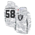 Johmsee LV.Raiders #58 Jackson Powers-Johnson Player Arctic Camo Salute to Service Hoodies Limited Game Stitched Jerseys