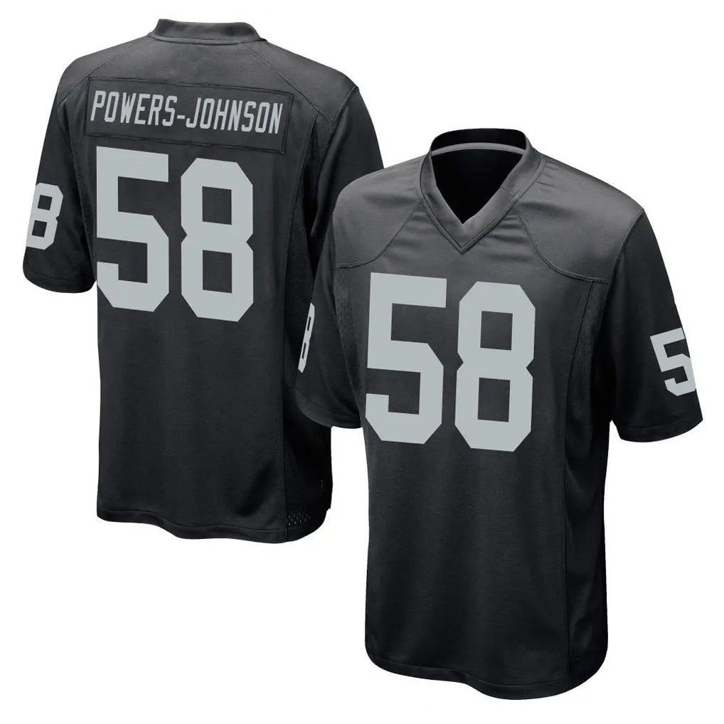 Johmsee LV.Raiders #58 Jackson Powers-Johnson Player Black Home Game Stitched Jerseys