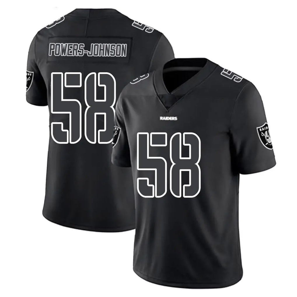 Johmsee LV.Raiders #58 Jackson Powers-Johnson Player Black Limited Black Impact Home Game Stitched Jerseys