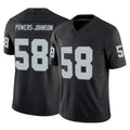 Johmsee LV.Raiders #58 Jackson Powers-Johnson Player Black Limited Vapor F.U.S.E. Home Game Stitched Jerseys