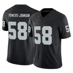 Johmsee LV.Raiders #58 Jackson Powers-Johnson Player Black Limited Vapor F.U.S.E. Home Game Stitched Jerseys