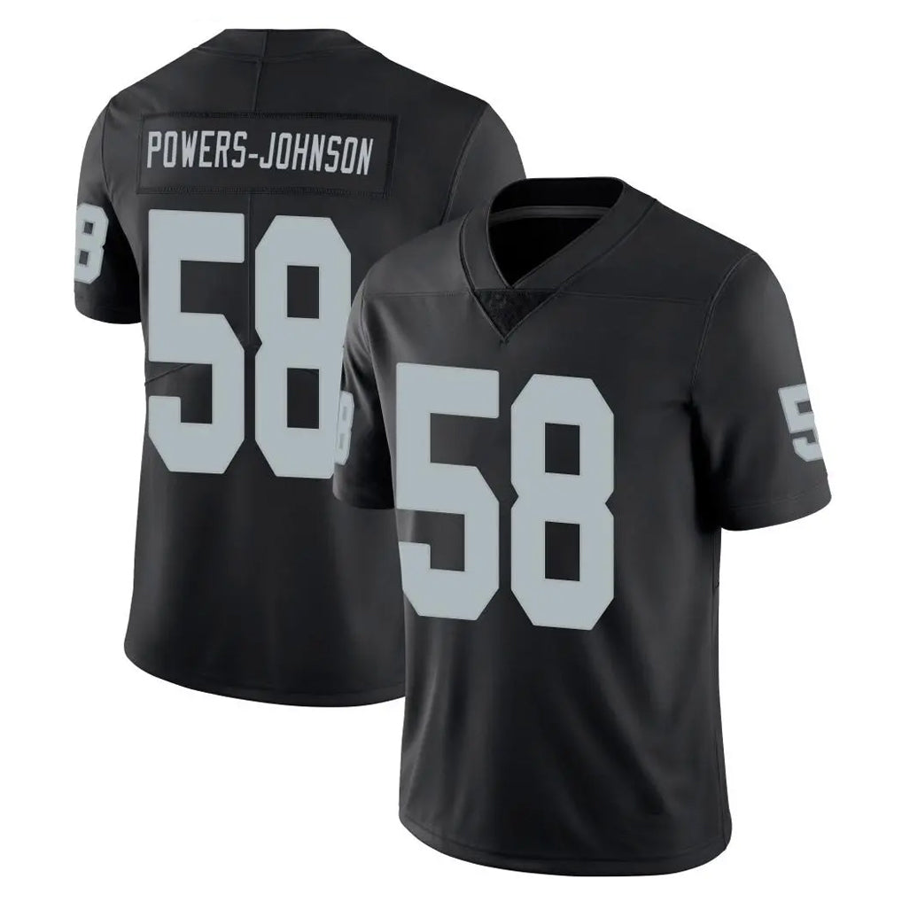 Johmsee LV.Raiders #58 Jackson Powers-Johnson Player Black Limited Vapor Untouchable Home Game Stitched Jerseys