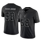 Johmsee LV.Raiders #58 Jackson Powers-Johnson Player Black Reflective Limited Game Stitched Jerseys