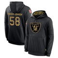 Johmsee LV.Raiders #58 Jackson Powers-Johnson Player Black Salute to Service Hoodies Limited Game Stitched Jerseys