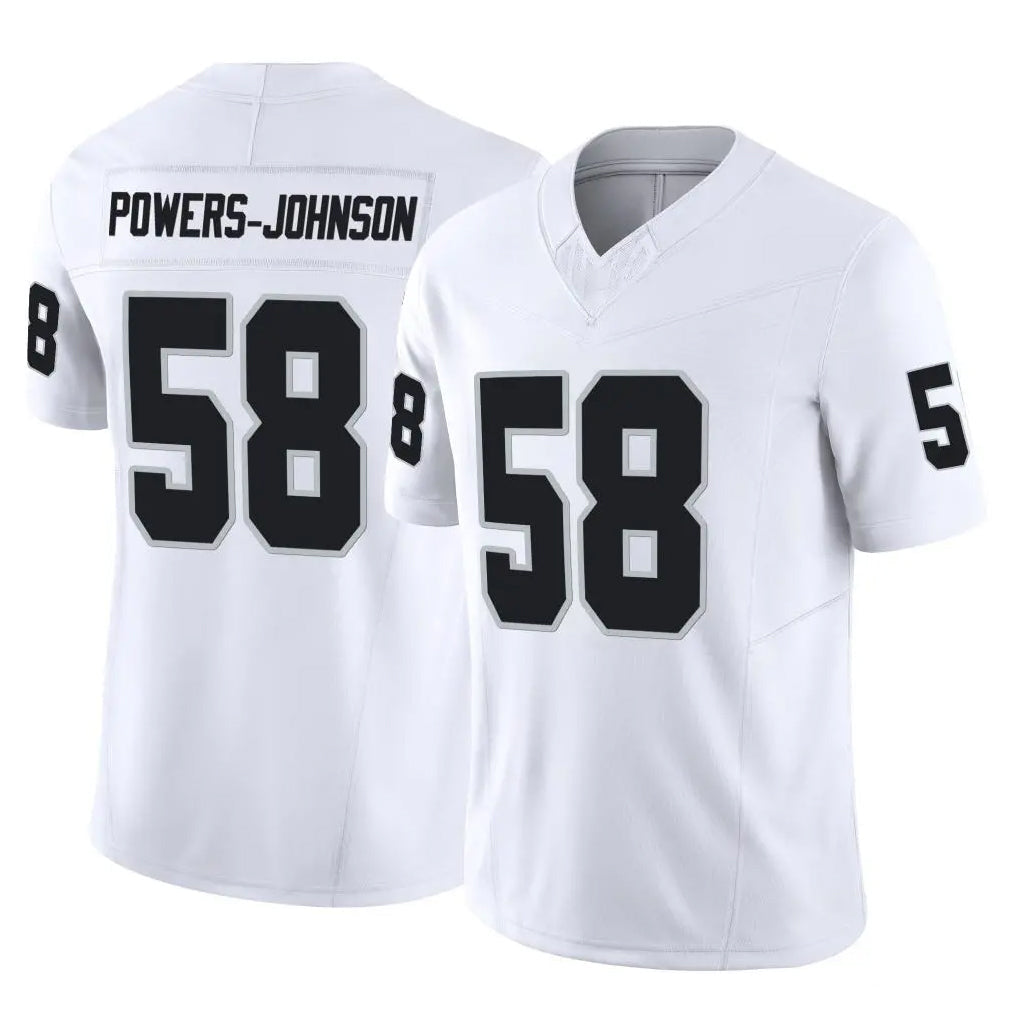 Johmsee LV.Raiders #58 Jackson Powers-Johnson Player White Limited Vapor F.U.S.E. Home Game Stitched Jerseys