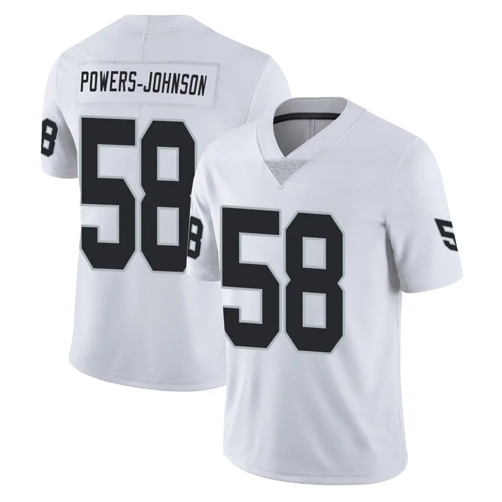 Johmsee LV.Raiders #58 Jackson Powers-Johnson Player White Limited Vapor Untouchable Home Game Stitched Jerseys
