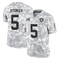 Johmsee LV.Raiders #5 Eric Stokes Player Arctic Camo Salute To Service Limited Game Stitched Jerseys