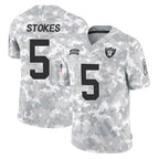 Johmsee LV.Raiders #5 Eric Stokes Player Arctic Camo Salute To Service Limited Game Stitched Jerseys
