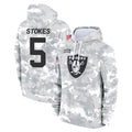 Johmsee LV.Raiders #5 Eric Stokes Player Arctic Camo Salute to Service Hoodies Limited Game Stitched Jerseys
